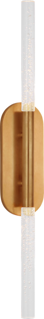 Rousseau Large Vanity Sconce | Antique-Burnished Brass | Seeded Glass