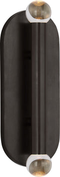 Rousseau Large Vanity Sconce | Bronze | Clear Glass Orb