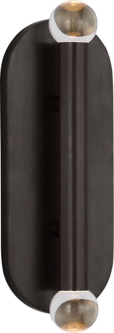 Rousseau Large Vanity Sconce | Bronze | Clear Glass Orb