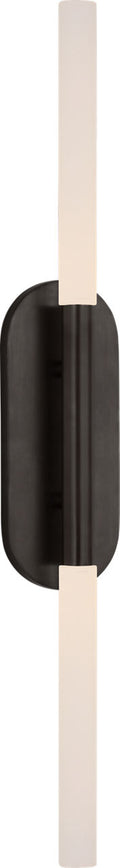 Rousseau Large Vanity Sconce | Bronze | Etched Crystal