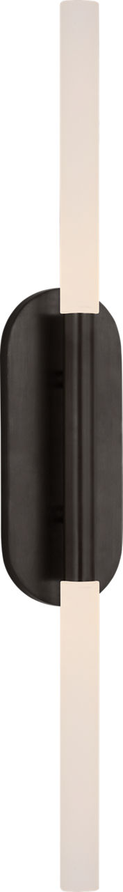 Rousseau Large Vanity Sconce | Bronze | Etched Crystal