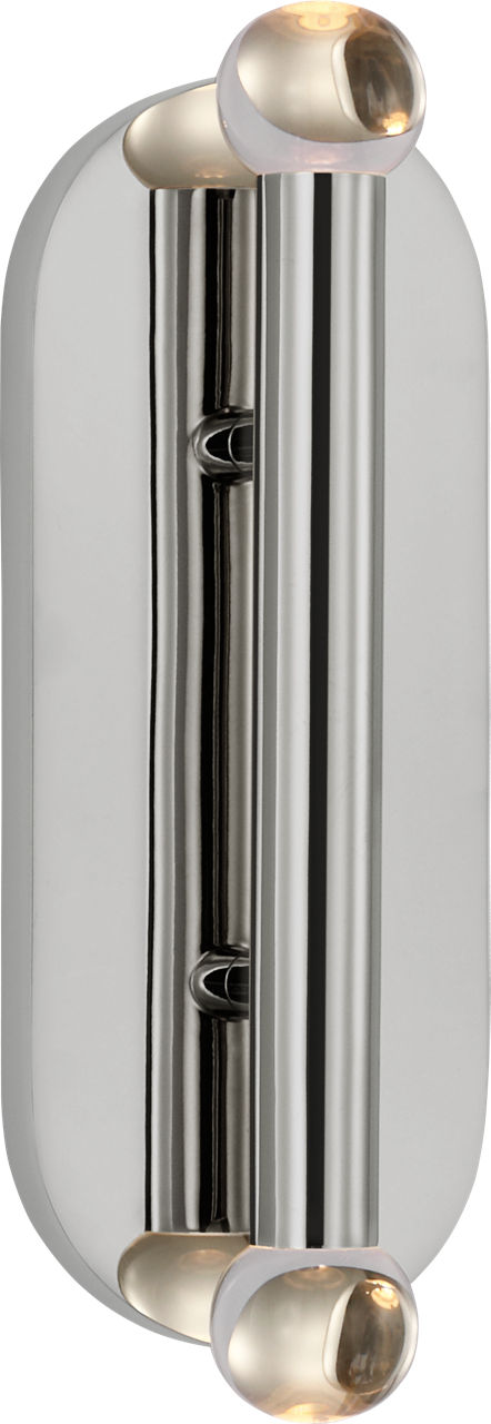 Rousseau Large Vanity Sconce | Polished Nickel | Clear Glass Orb