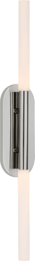 Rousseau Large Vanity Sconce | Polished Nickel | Etched Crystal