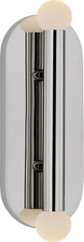 Rousseau Large Vanity Sconce | Polished Nickel | Etched Crystal Orb
