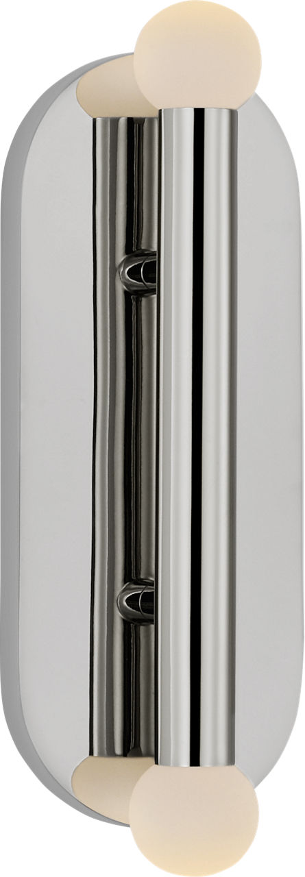 Rousseau Large Vanity Sconce | Polished Nickel | Etched Crystal Orb