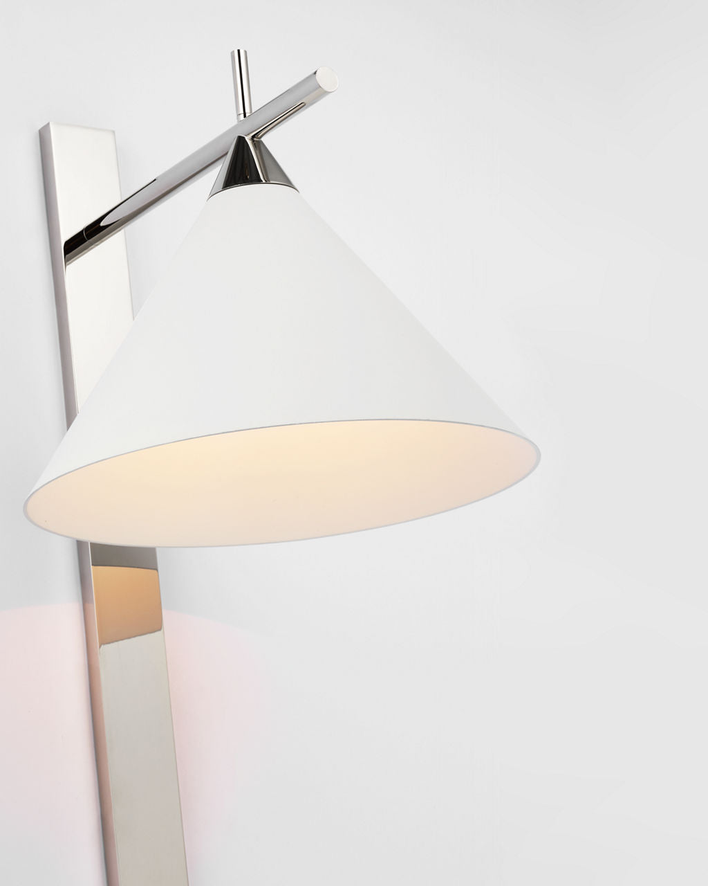 Cleo 56" Statement Sconce | Polished Nickel | Matte White Shade