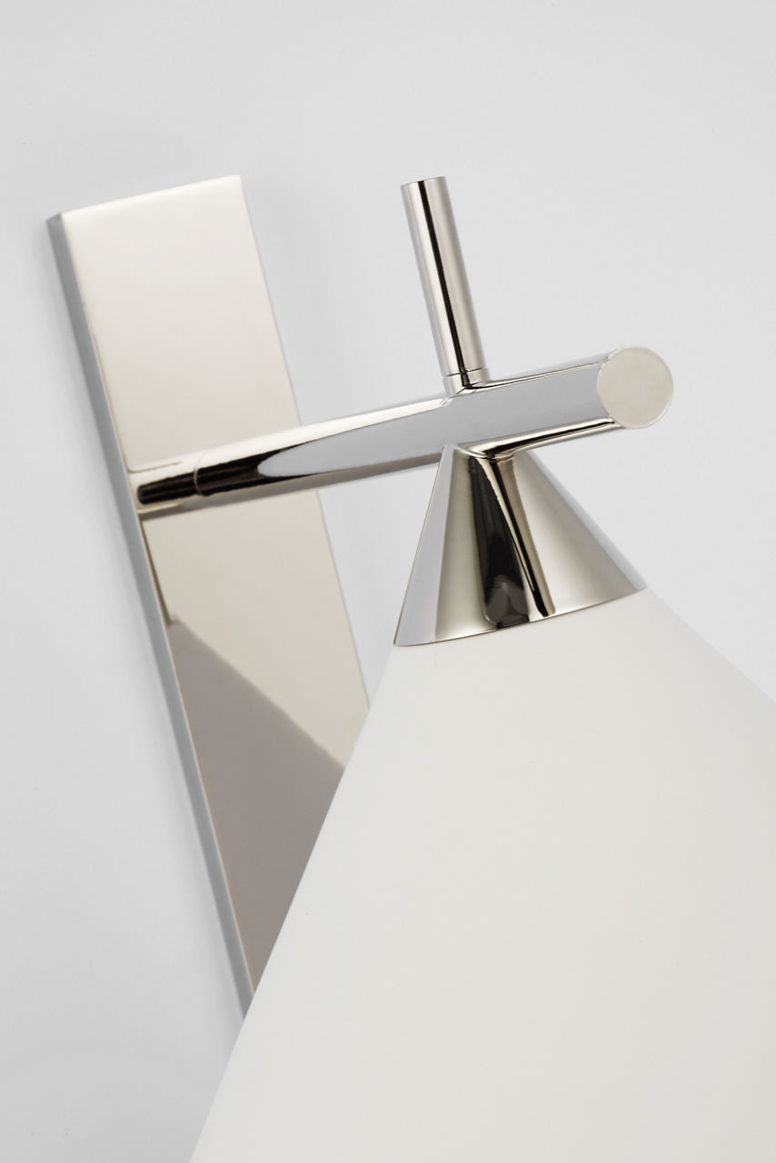 Cleo 56" Statement Sconce | Polished Nickel | Matte White Shade