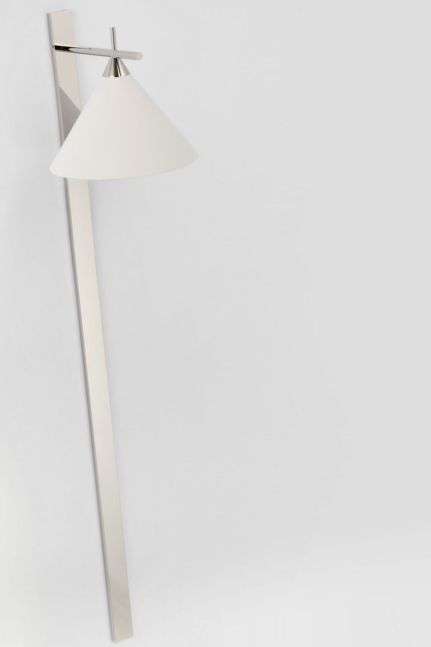 Cleo 56" Statement Sconce | Polished Nickel | Matte White Shade