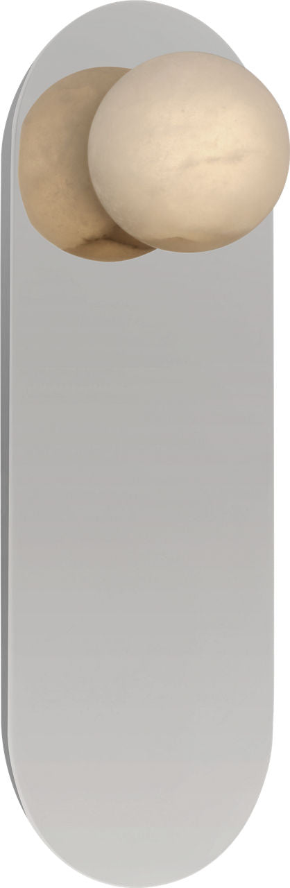 Pertica 9" Sconce | Polished Nickel | Alabaster