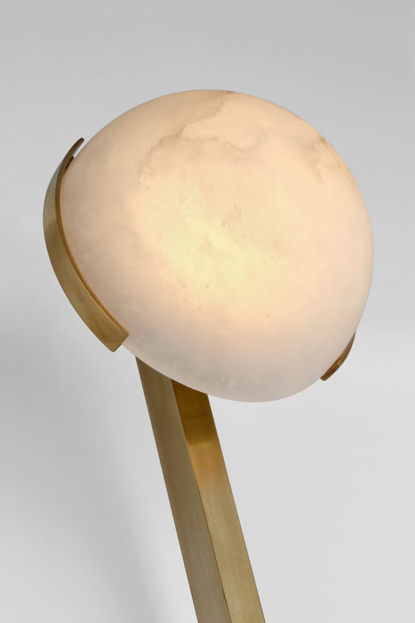 Pedra 26" Single Sconce | Antique-Burnished Brass | Alabaster