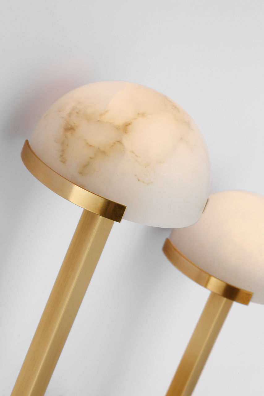 Pedra 15" Asymmetrical Right Sconce | Antique-Burnished Brass | Alabaster