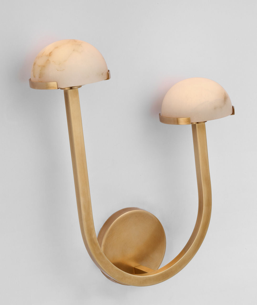 Pedra 15" Asymmetrical Right Sconce | Antique-Burnished Brass | Alabaster