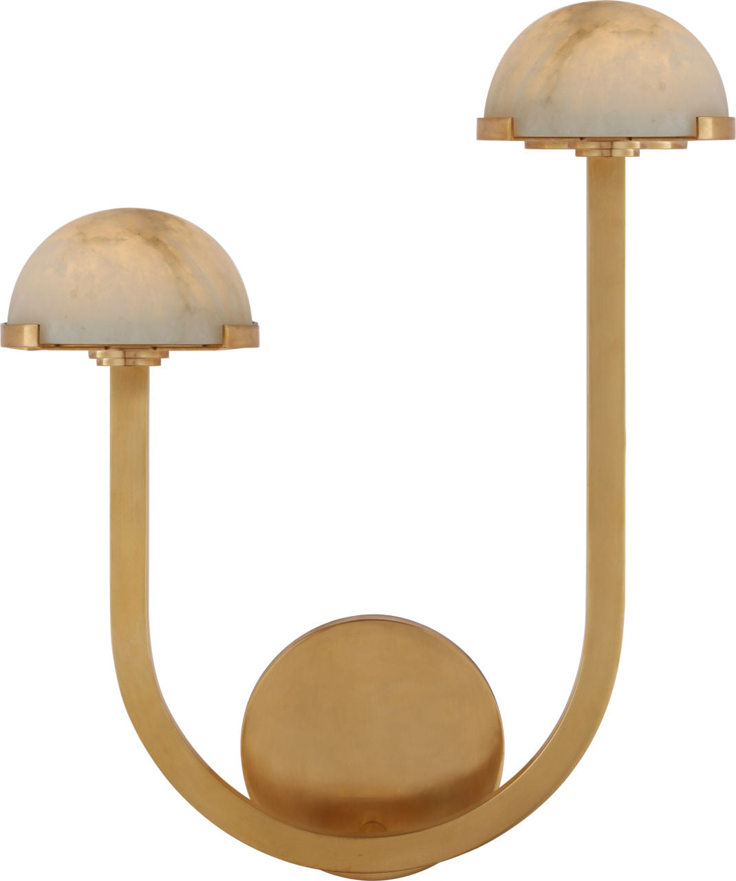 Pedra 15" Asymmetrical Left Sconce | Antique-Burnished Brass | Alabaster