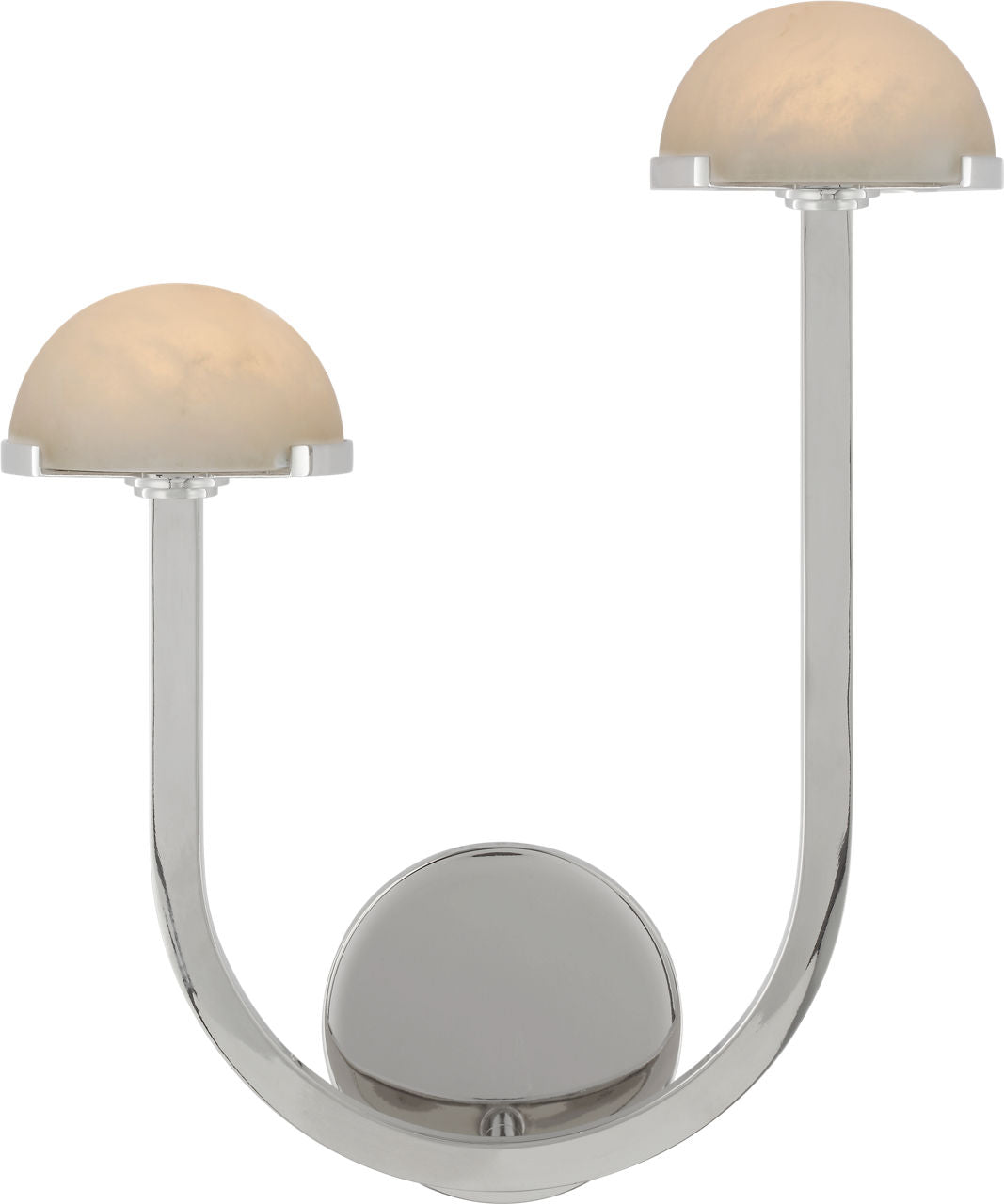 Pedra 15" Asymmetrical Left Sconce | Polished Nickel | Alabaster