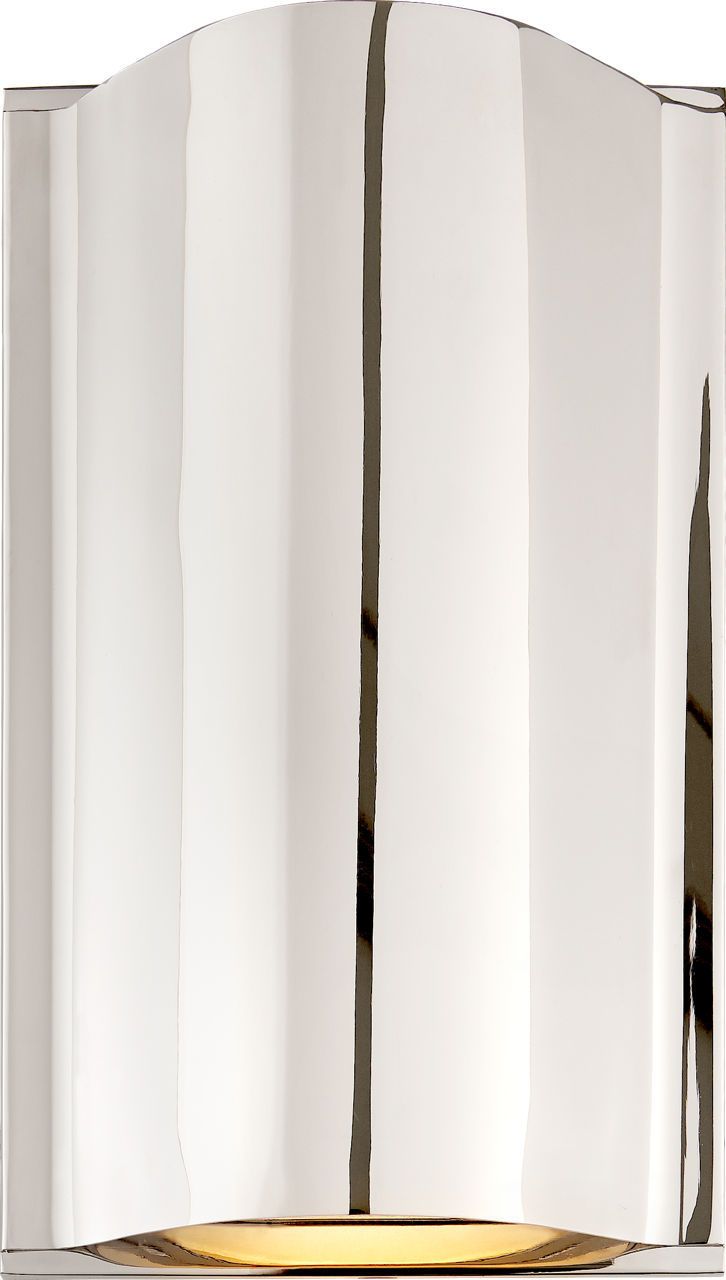 Avant Small Curve Sconce | Polished Nickel | Frosted Glass