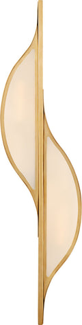 Avant Large Curved Sconce | Antique-Burnished Brass | Frosted Glass