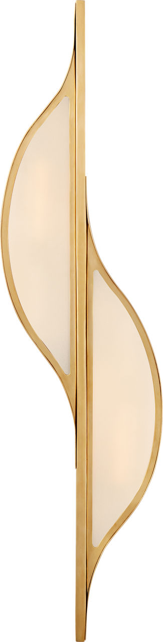 Avant Large Curved Sconce | Antique-Burnished Brass | Frosted Glass
