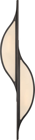 Avant Large Curved Sconce | Bronze | Frosted Glass