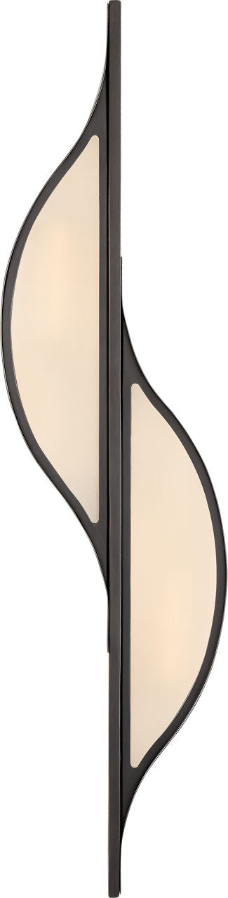 Avant Large Curved Sconce | Bronze | Frosted Glass