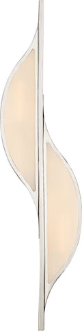 Avant Large Curved Sconce | Polished Nickel | Frosted Glass