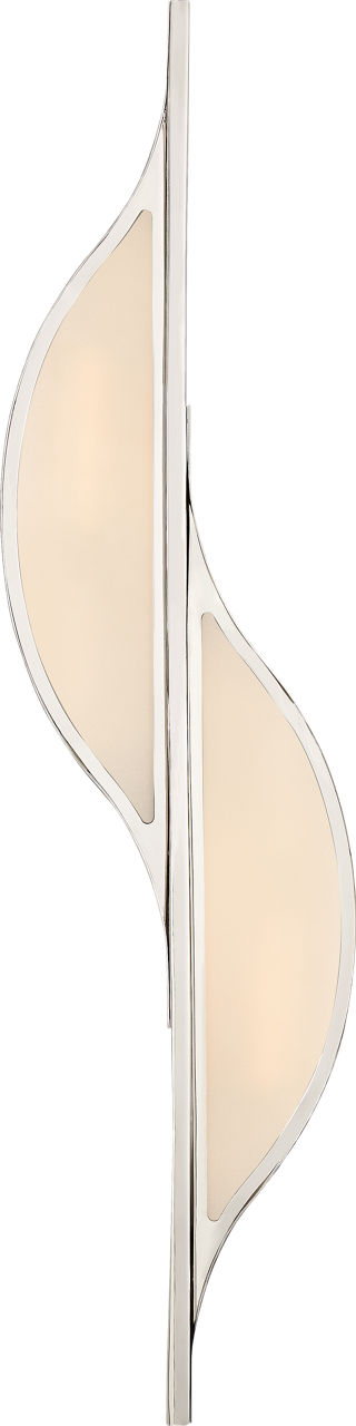 Avant Large Curved Sconce | Polished Nickel | Frosted Glass