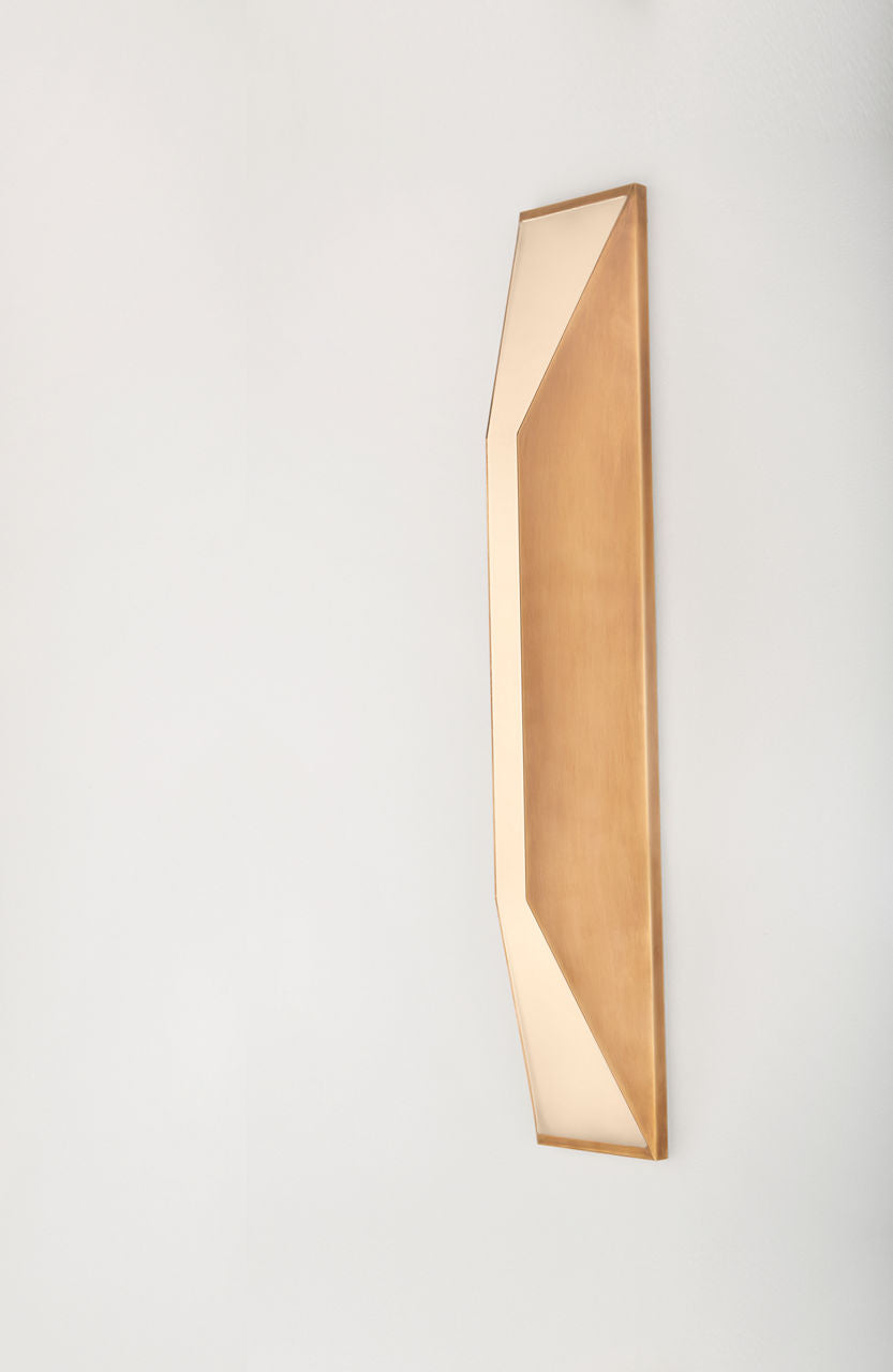 Stretto 28" Sconce | Antique-Burnished Brass | Frosted Glass