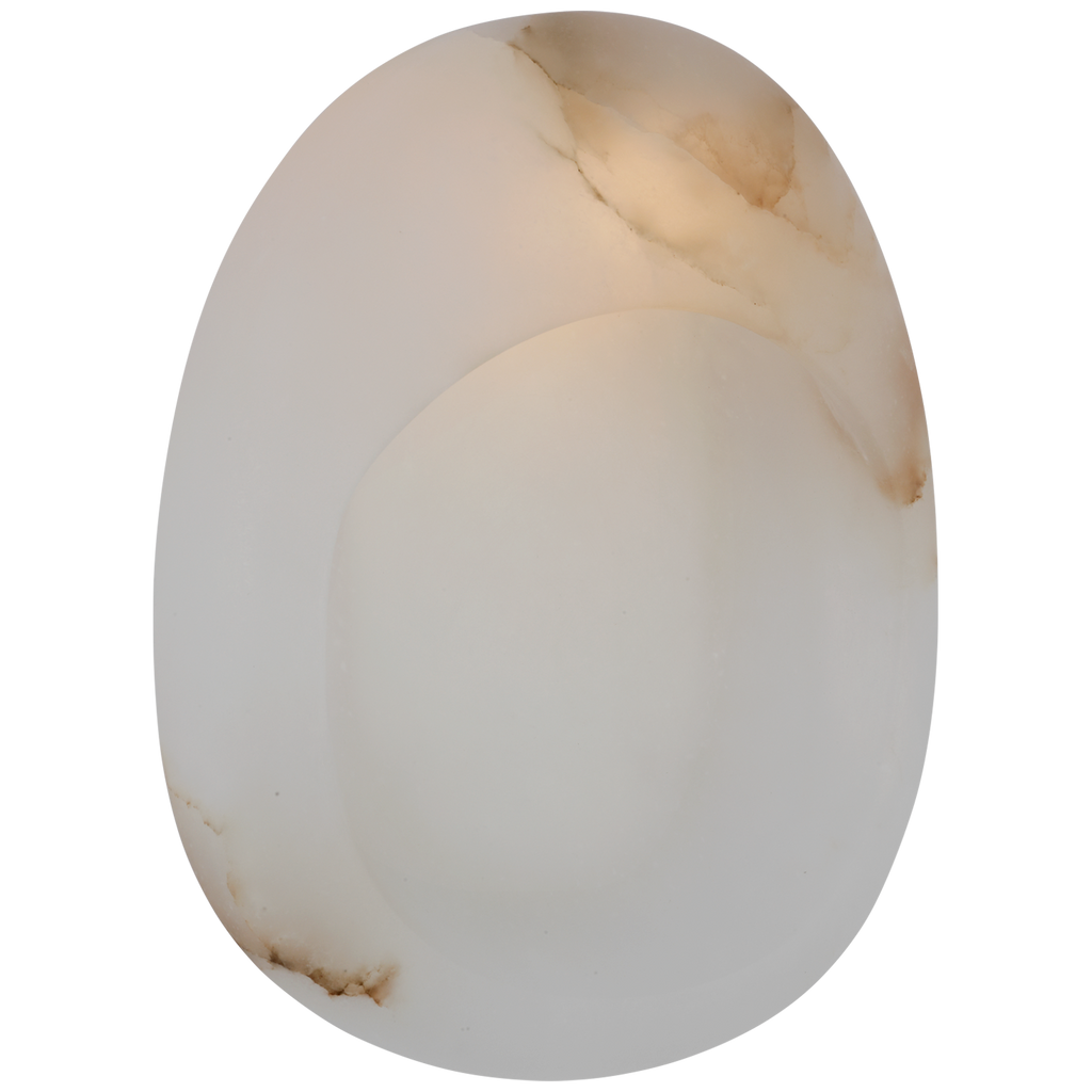 Esculpa 14" Rounded Wall Light | Alabaster and Antique-Burnished Brass