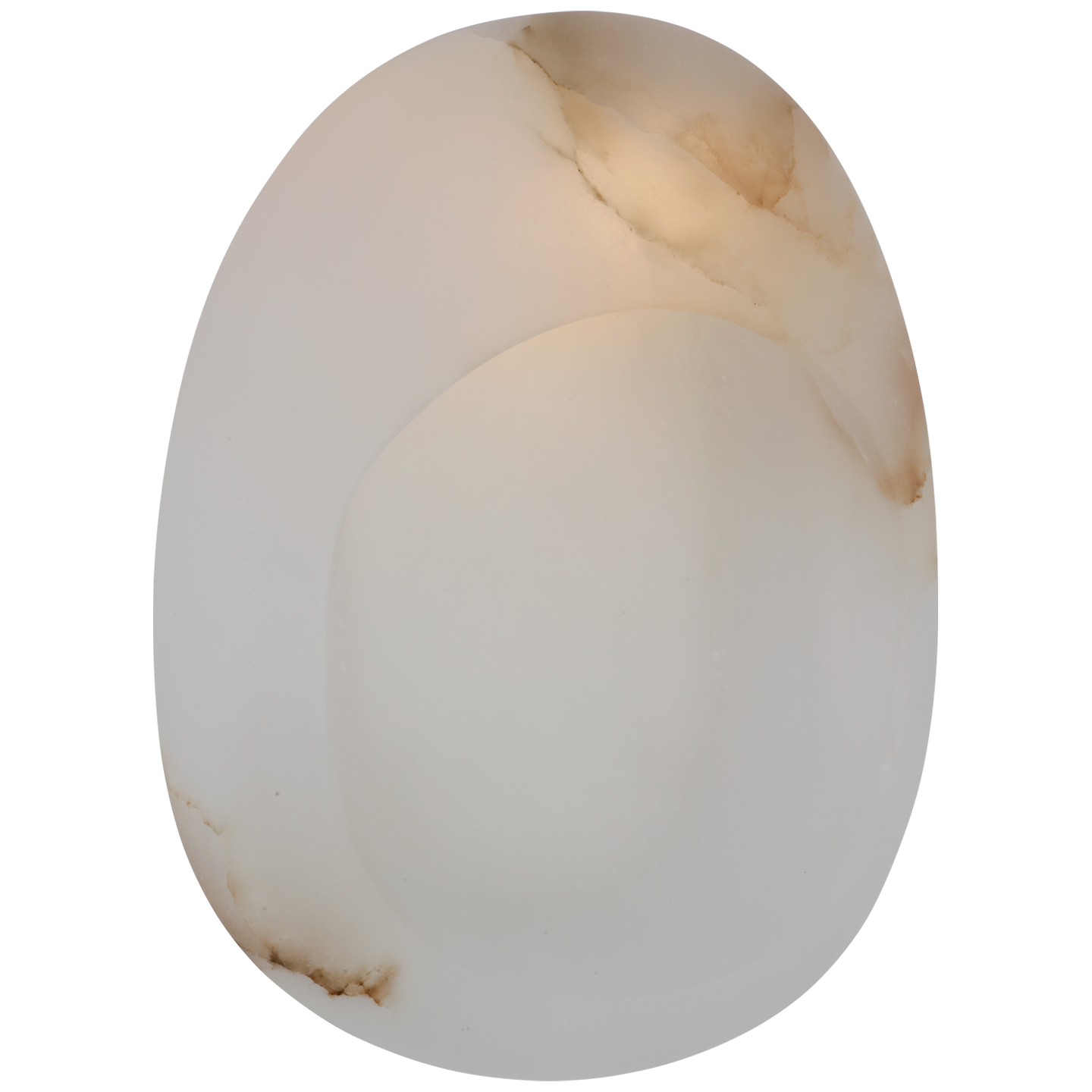 Esculpa 14" Rounded Wall Light | Alabaster and Antique-Burnished Brass