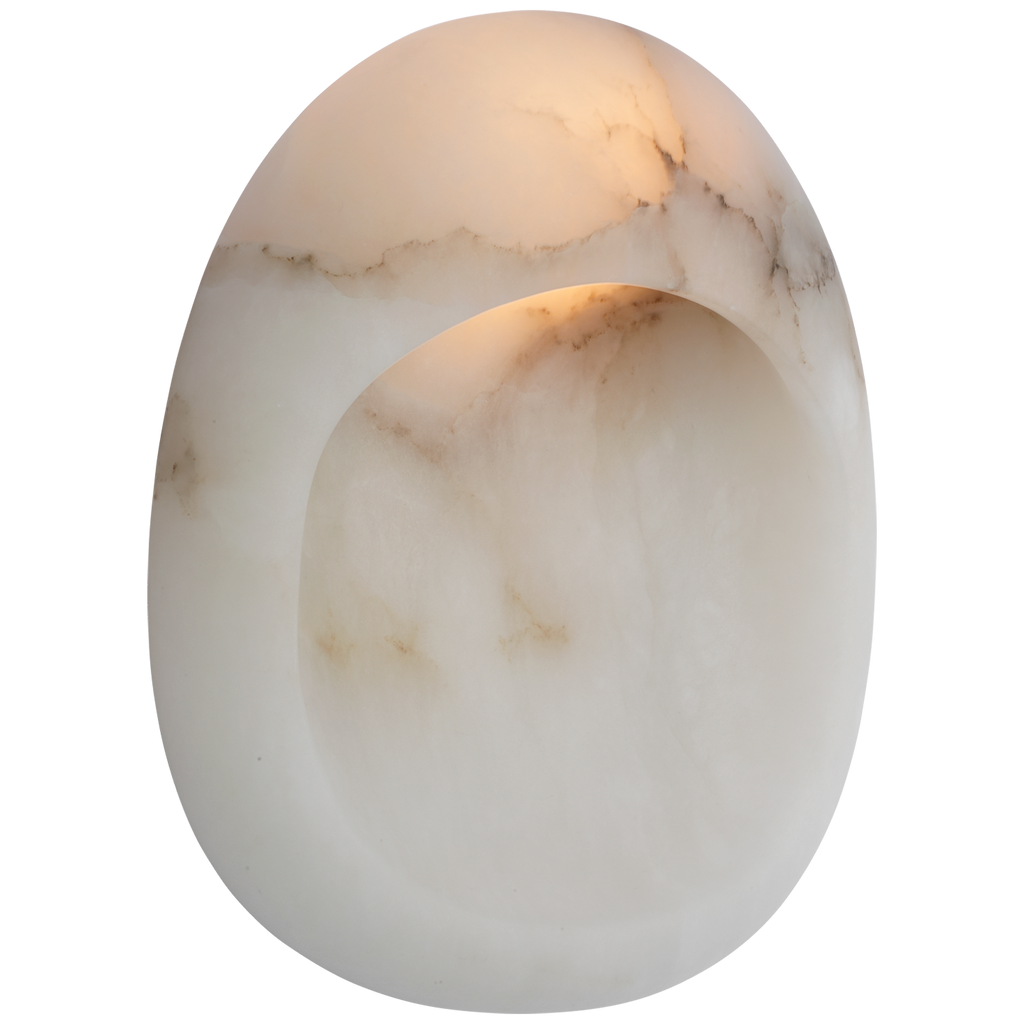 Esculpa 14" Rounded Wall Light | Alabaster and Bronze