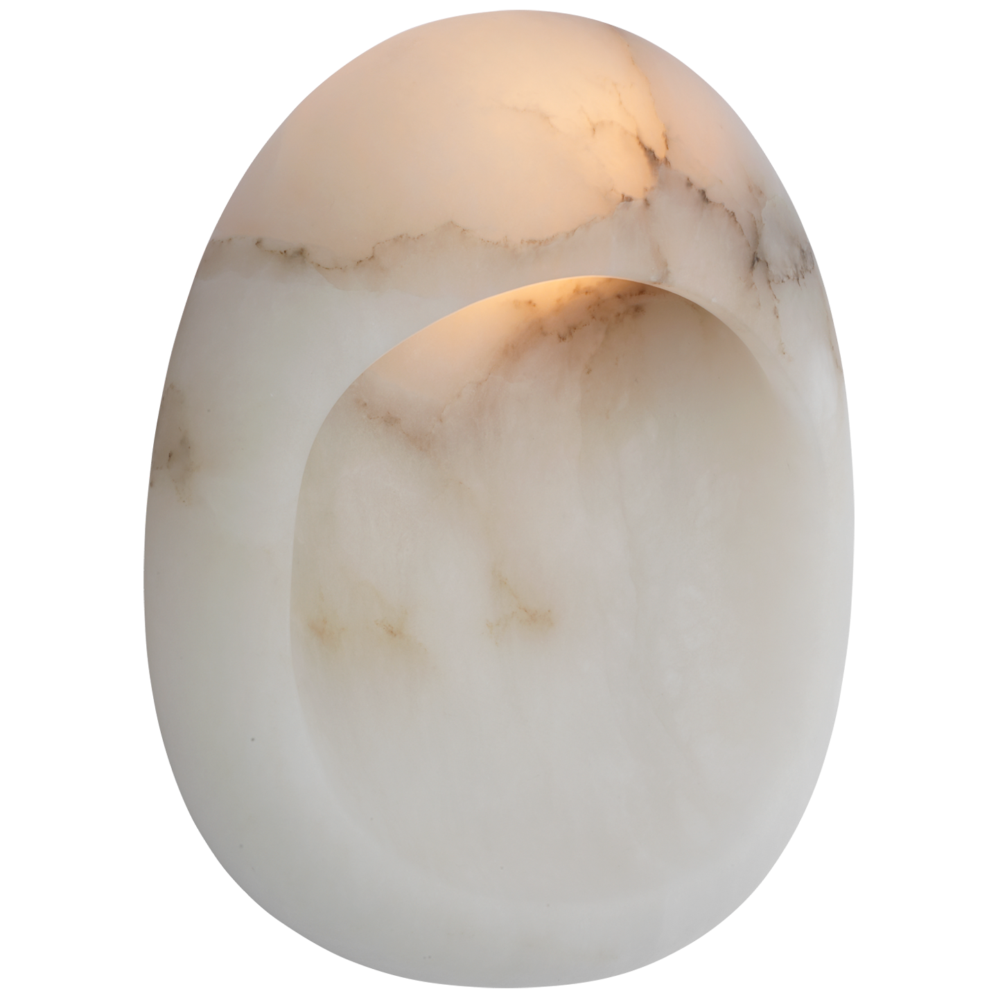 Esculpa 14" Rounded Wall Light | Alabaster and Bronze