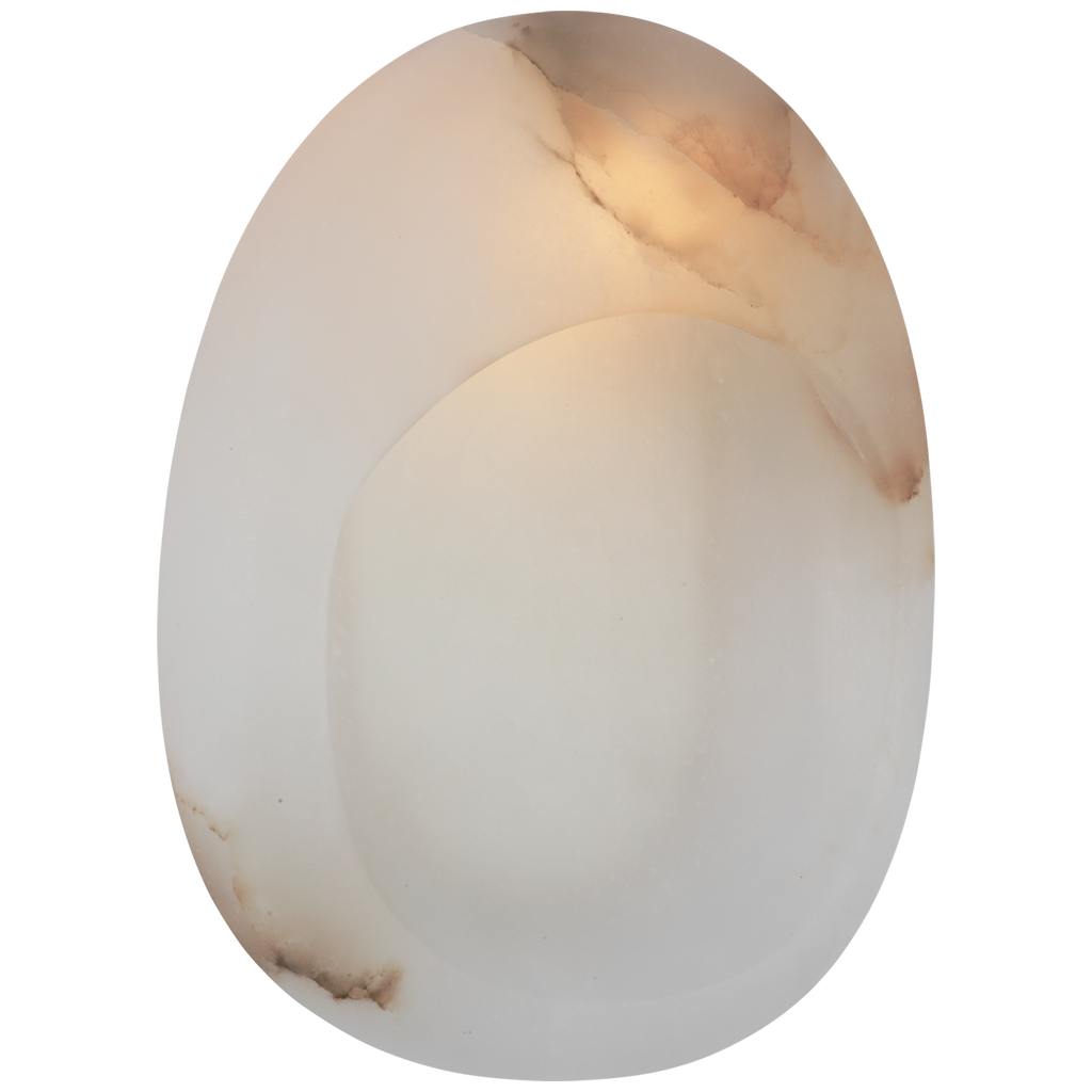 Esculpa 14" Rounded Wall Light | Alabaster and Polished Nickel