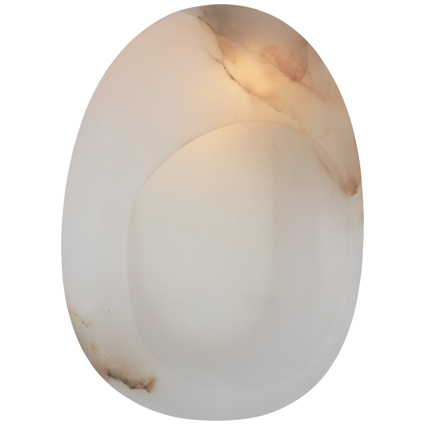 Esculpa 14" Rounded Wall Light | Alabaster and Polished Nickel