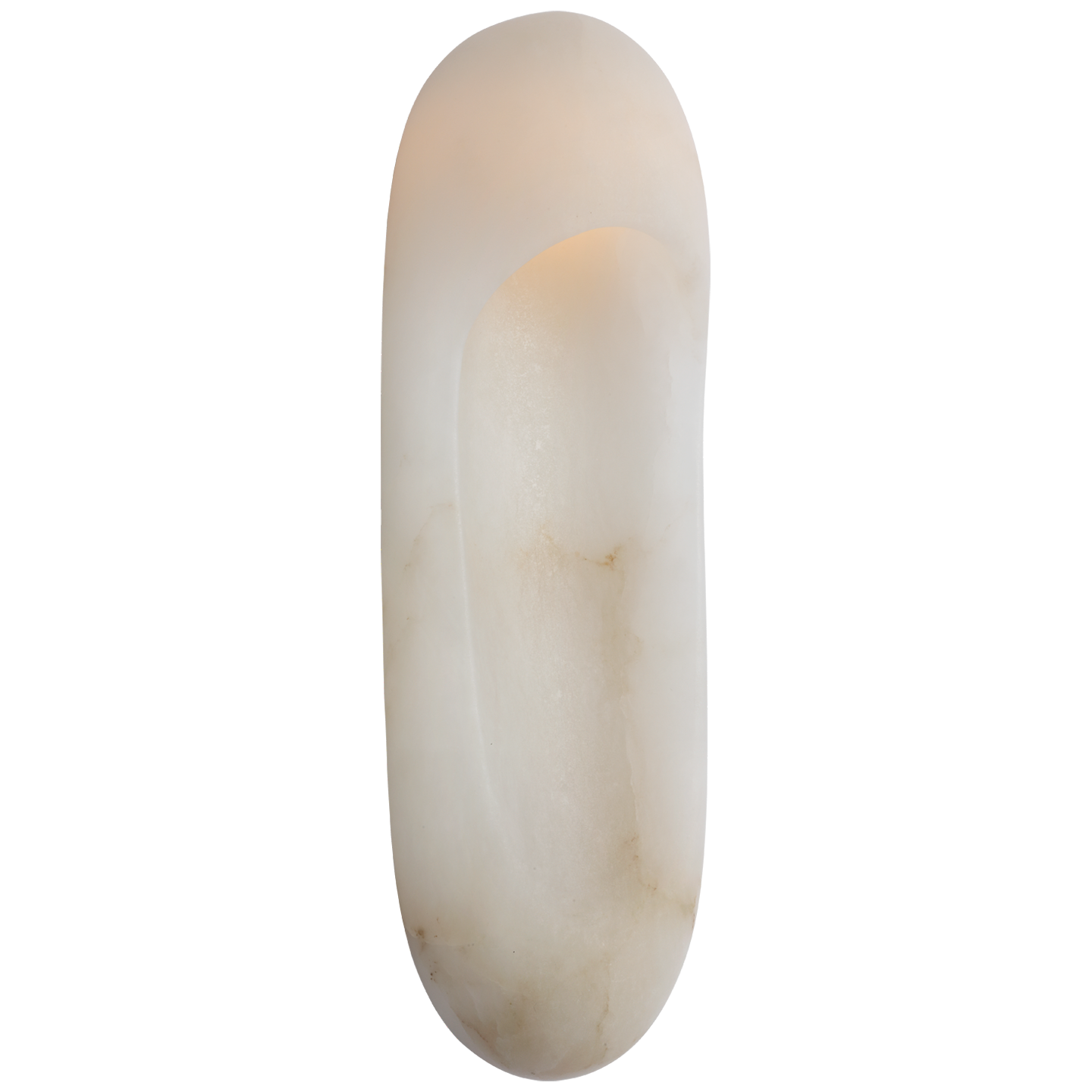 Esculpa 18" Elongated Wall Light | Alabaster and Antique-Burnished Brass