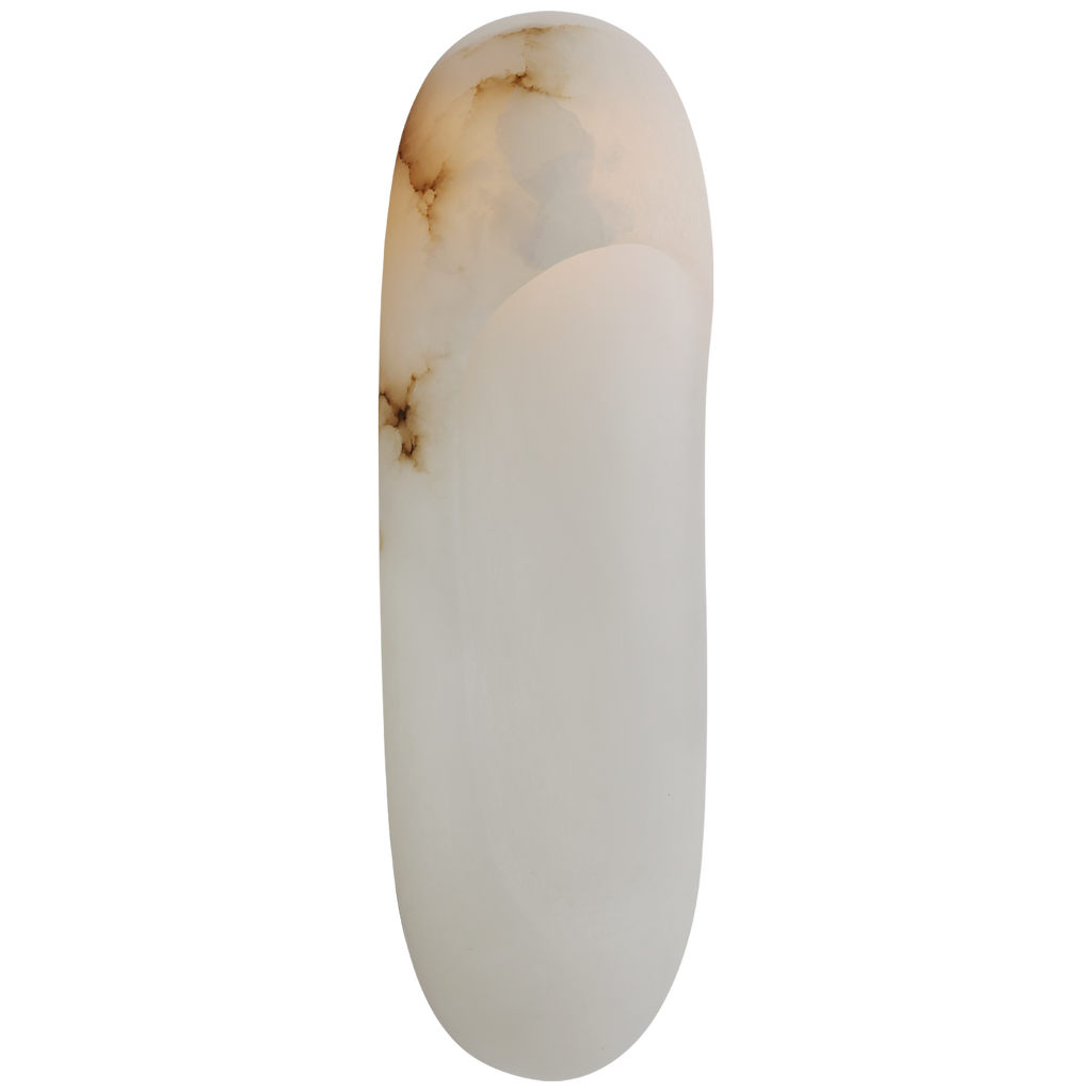 Esculpa 18" Elongated Wall Light | Alabaster and Bronze