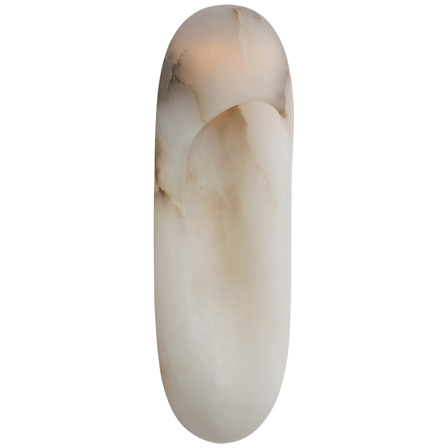 Esculpa 18" Elongated Wall Light | Alabaster and Polished Nickel