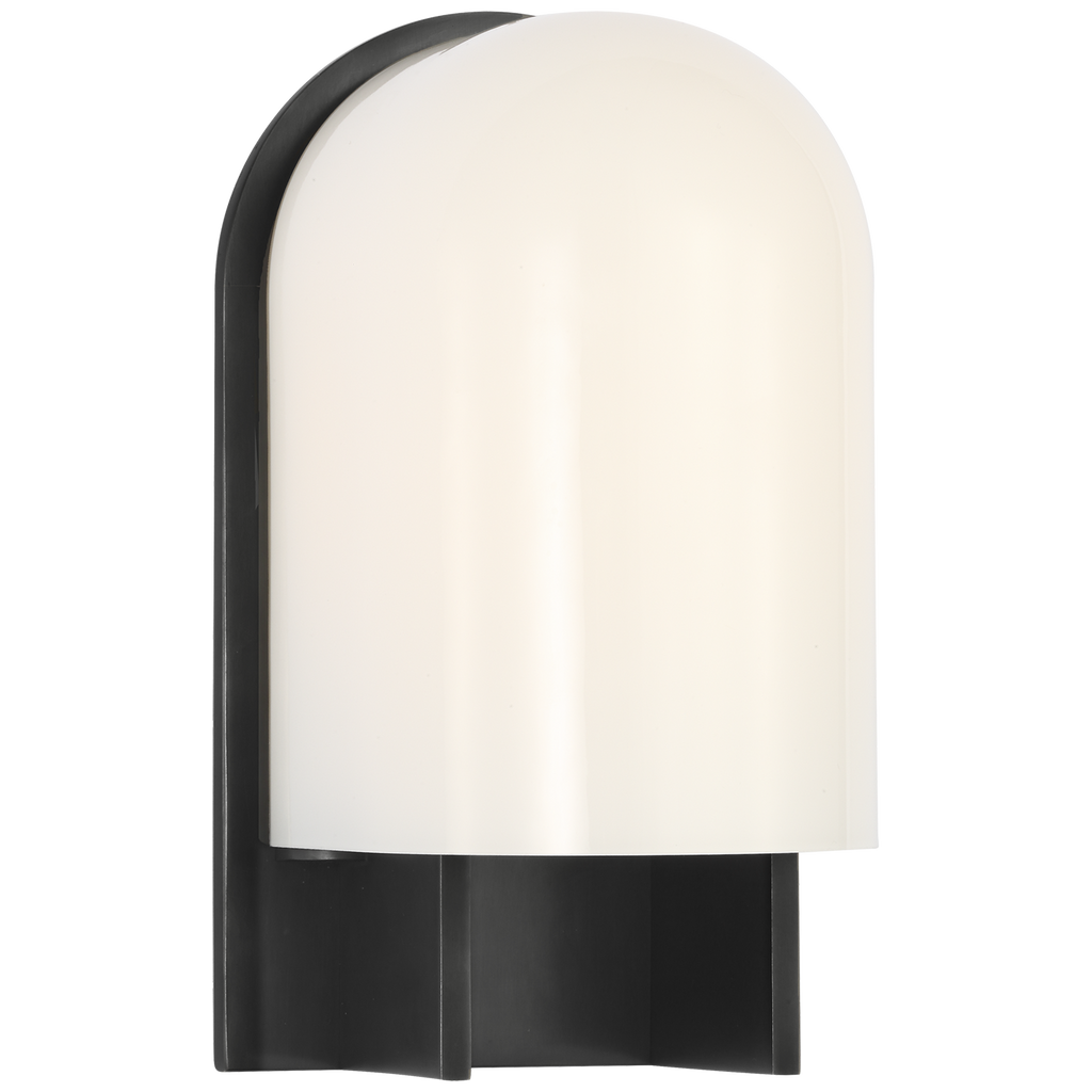 Trouve 8" Sconce | Bronze | White Glass