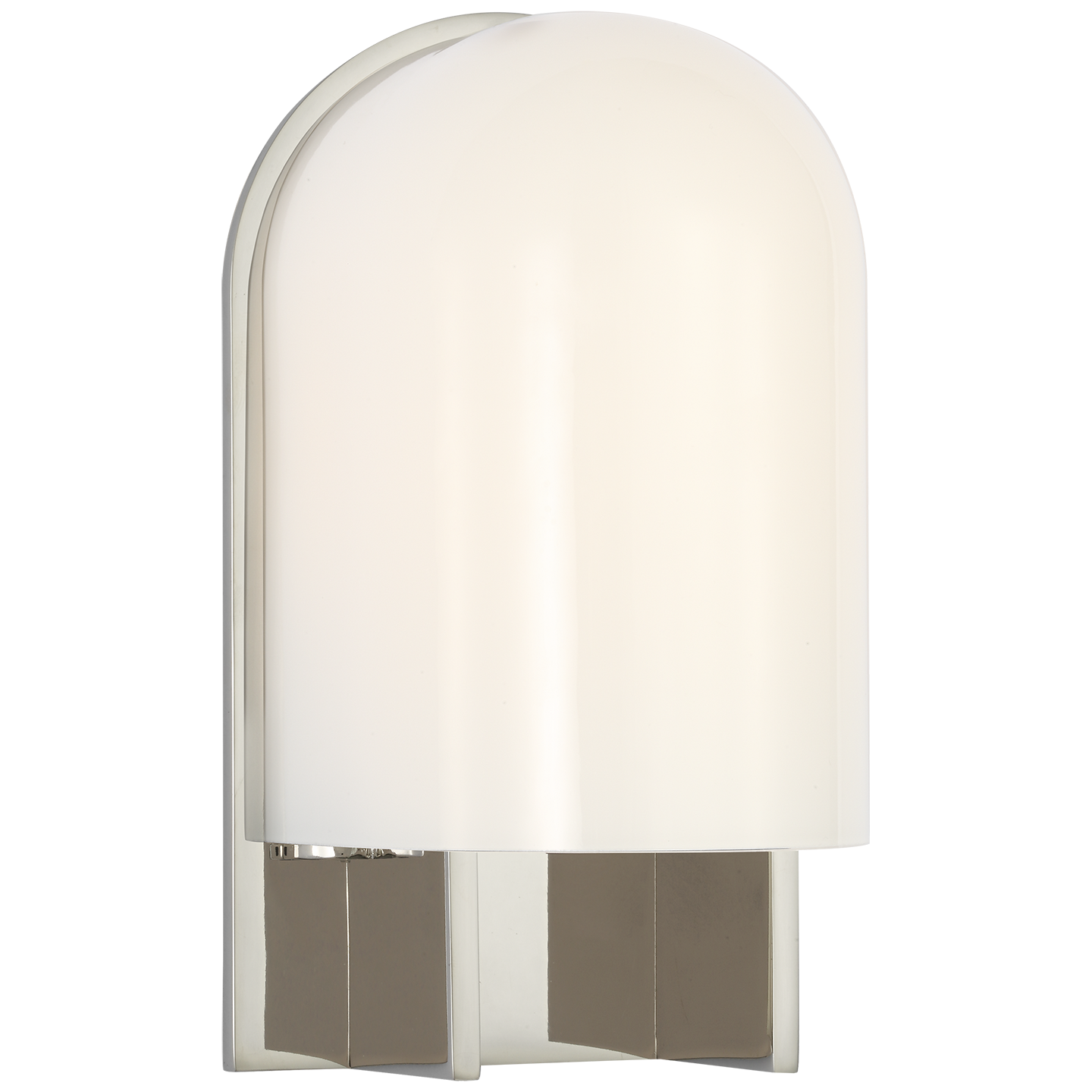 Trouve 8" Sconce | Polished Nickel | White Glass