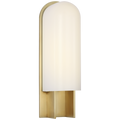 Trouve 14" Sconce | Antique-Burnished Brass | White Glass