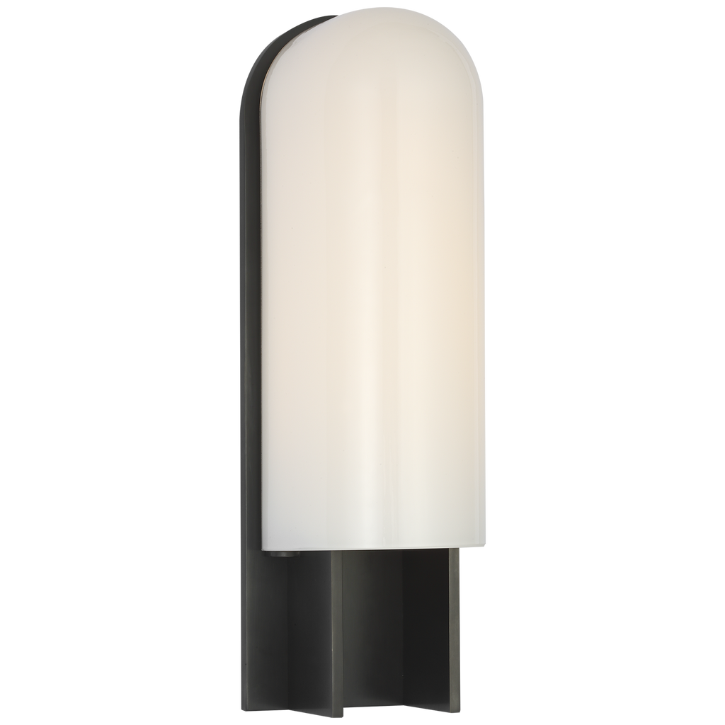 Trouve 14" Sconce | Bronze | White Glass