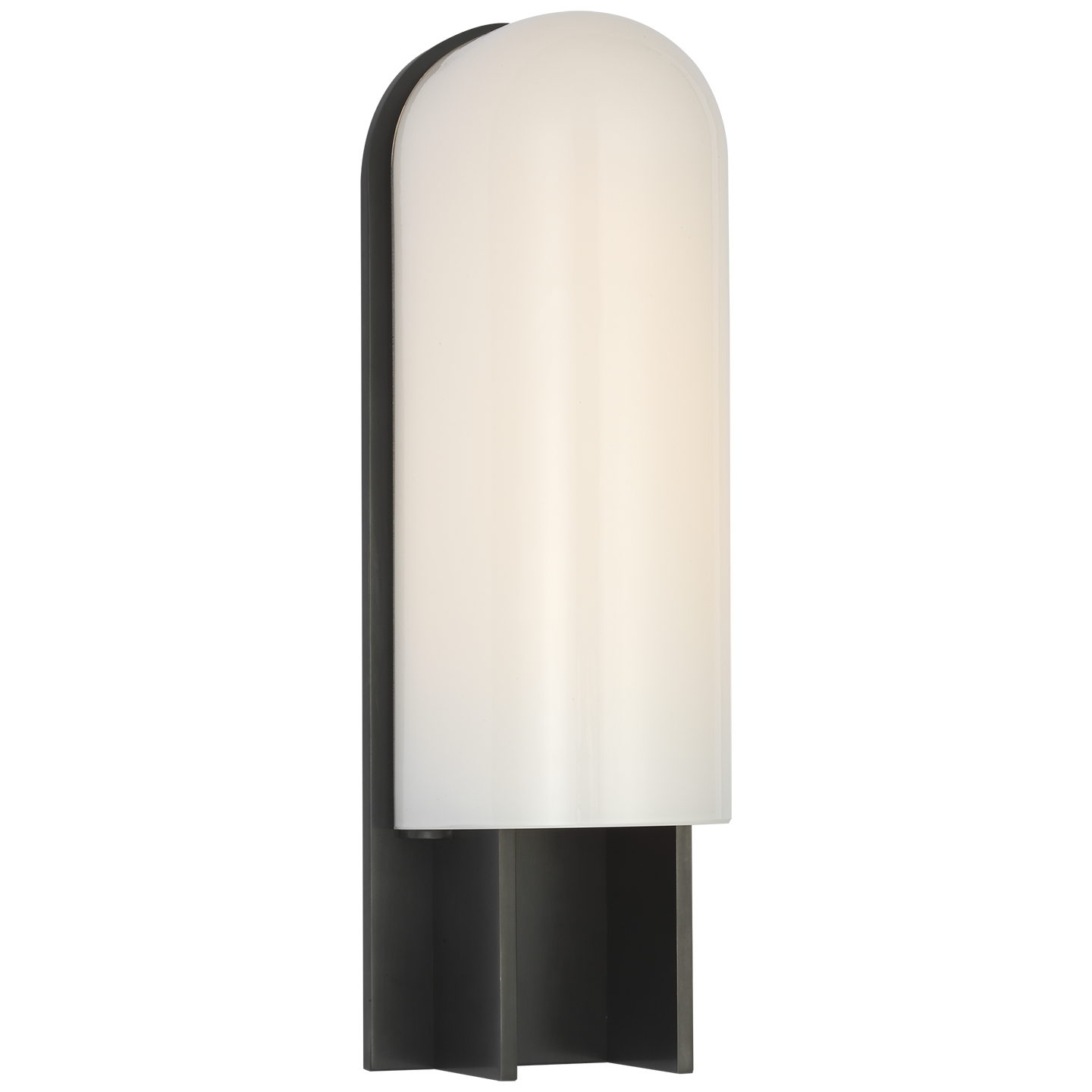 Trouve 14" Sconce | Bronze | White Glass