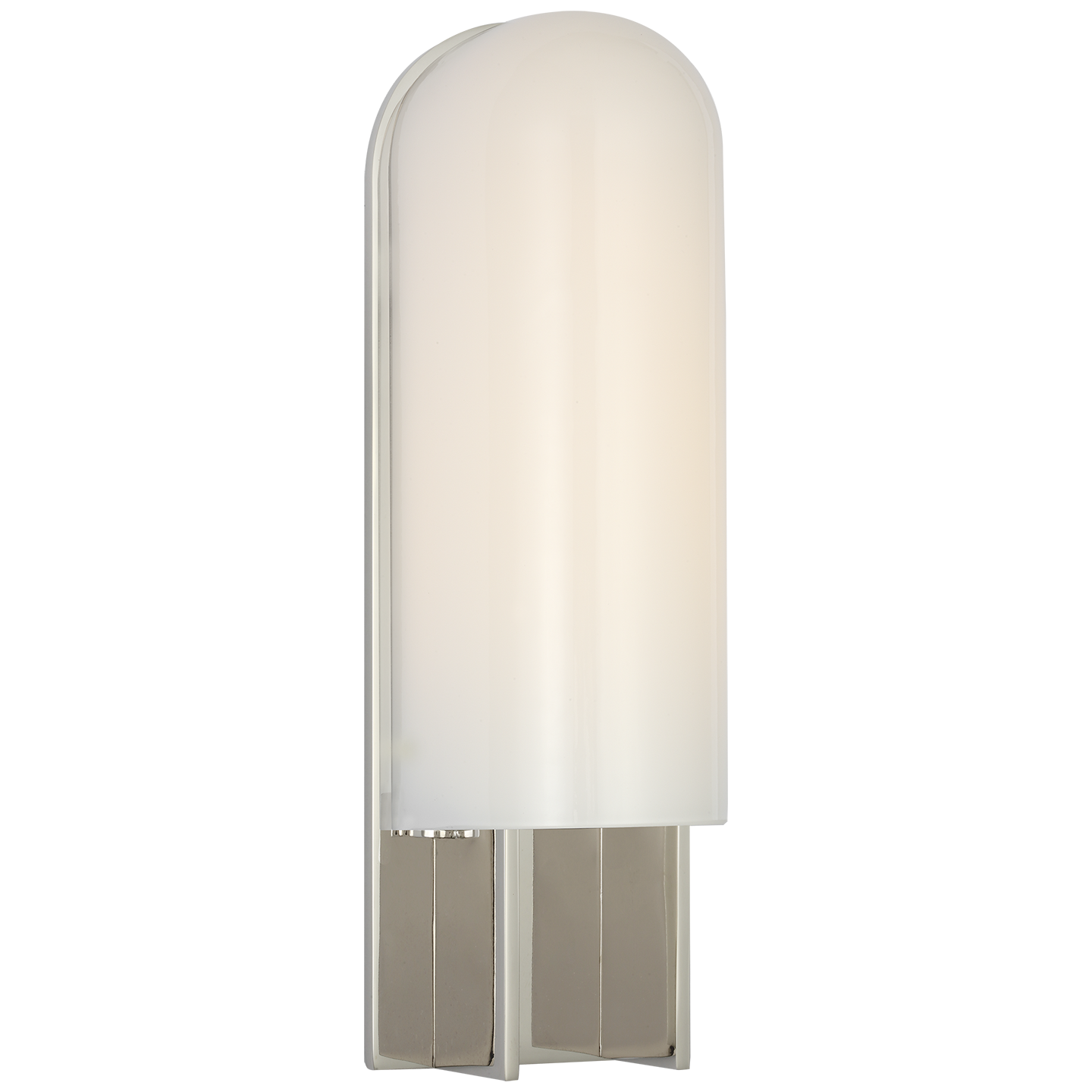 Trouve 14" Sconce | Polished Nickel | White Glass