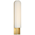 Trouve 23" Sconce | Antique-Burnished Brass | White Glass