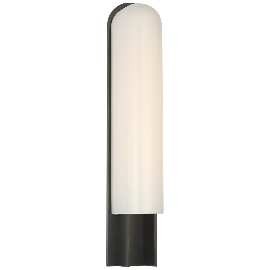 Trouve 23" Sconce | Bronze | White Glass