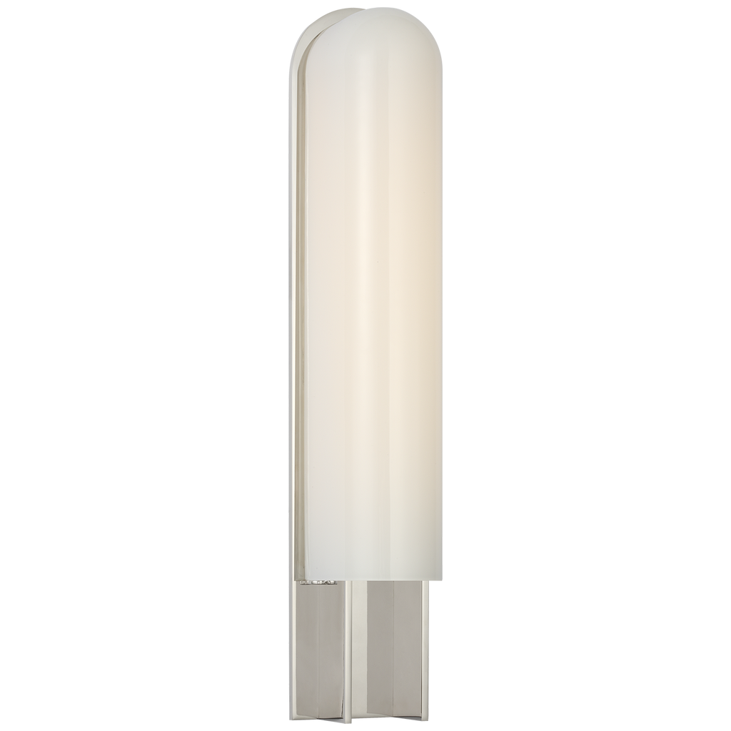 Trouve 23" Sconce | Polished Nickel | White Glass