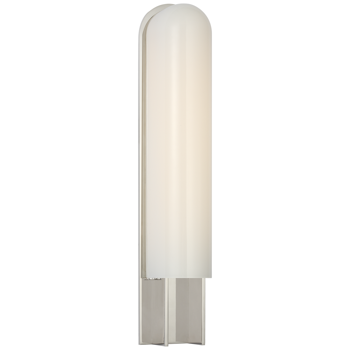 Trouve 23" Sconce | Polished Nickel | White Glass