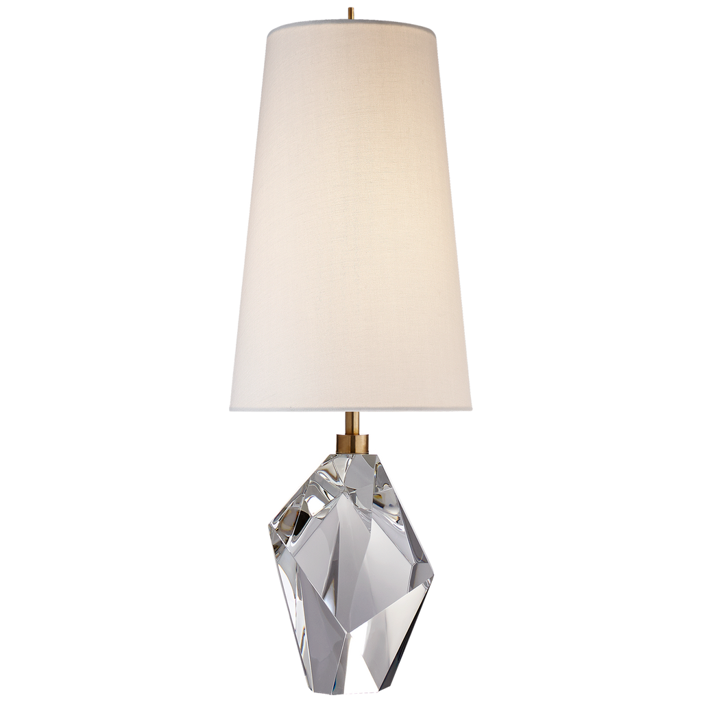 Halcyon Accent Cordless Table Lamp | Crystal | Linen Shade