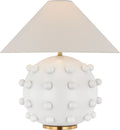 Linden Medium Orb Table Lamp | Plaster White | Linen Shade