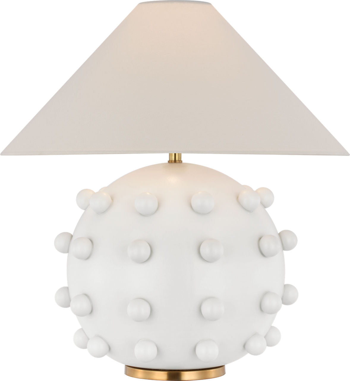 Linden Medium Orb Table Lamp | Plaster White | Linen Shade