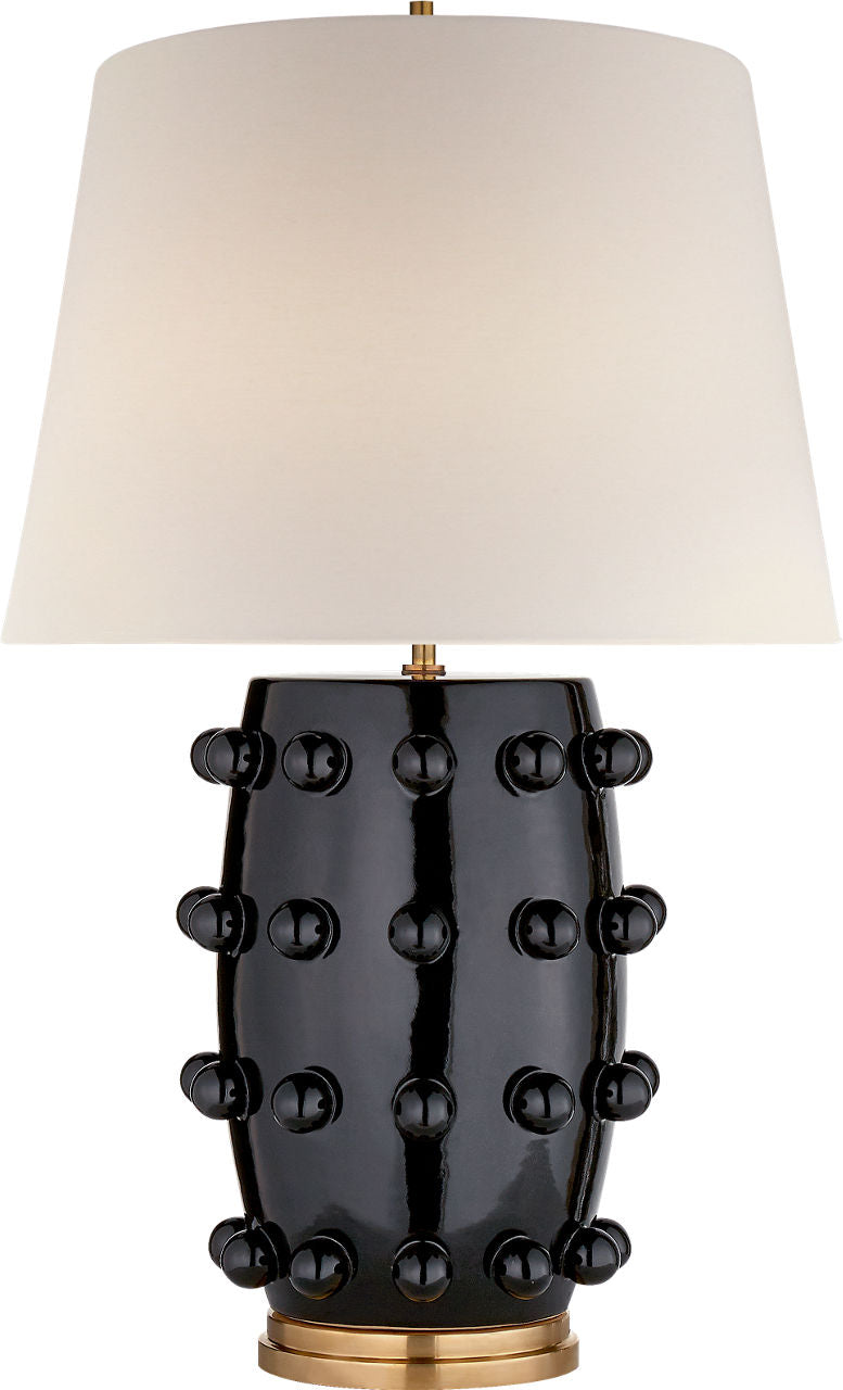 Linden Medium Lamp | Black | Linen Shade