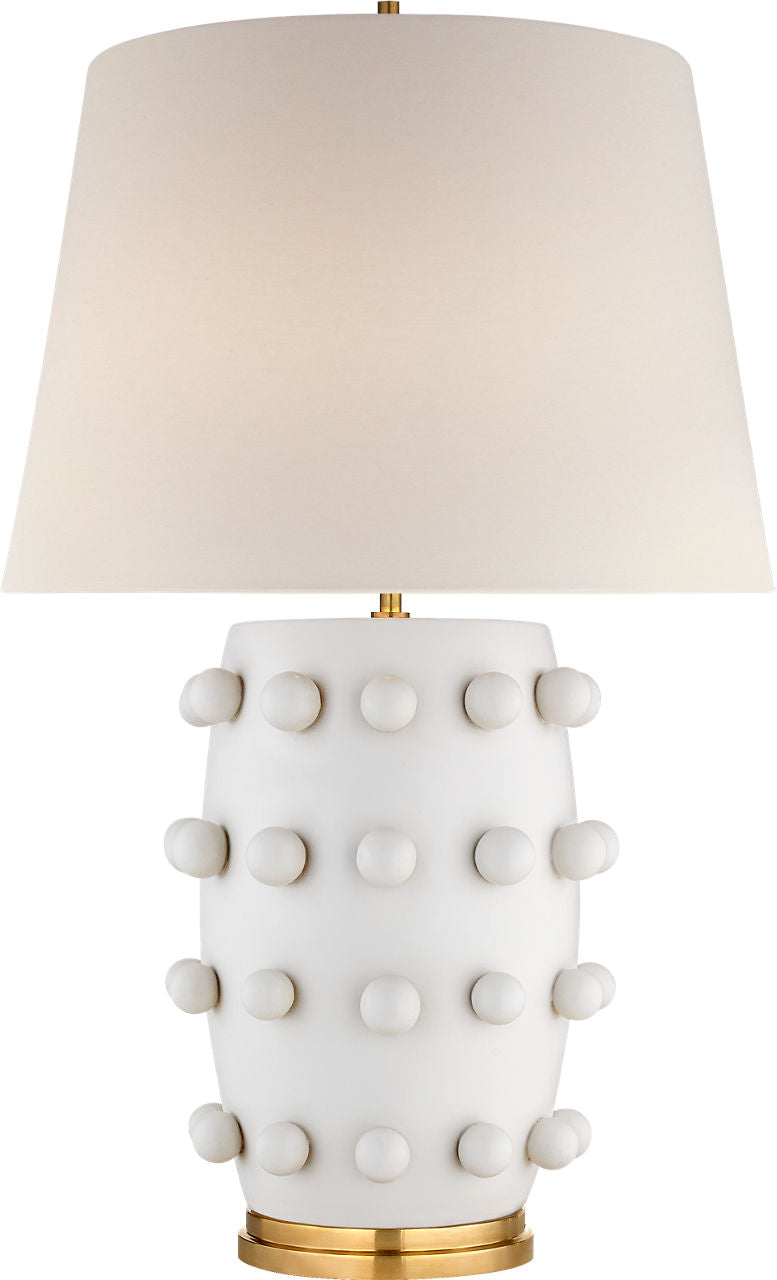 Linden Medium Lamp | Plaster White | Linen Shade